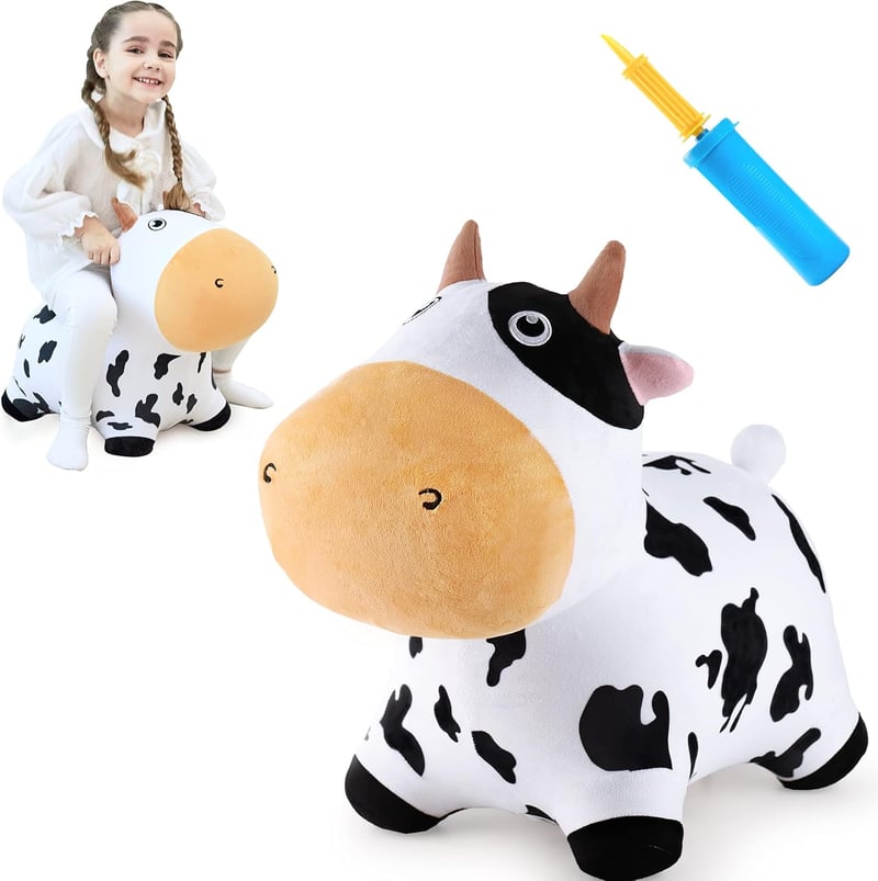 Bouncy Pals Plush Cow Hopper - Indoor/Outdoor Toy for Toddlers
