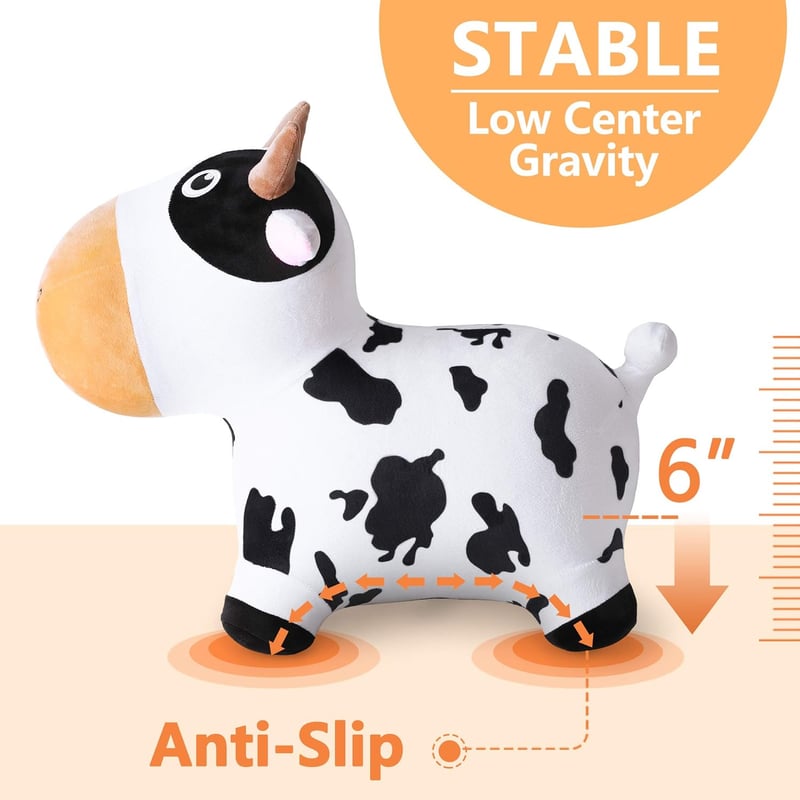 Bouncy Pals Plush Cow Hopper - Indoor/Outdoor Toy for Toddlers