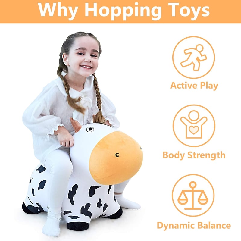 Bouncy Pals Plush Cow Hopper - Indoor/Outdoor Toy for Toddlers