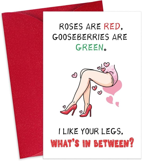 Naughty Valentine's Day Card for Her, Funny Gift for Women