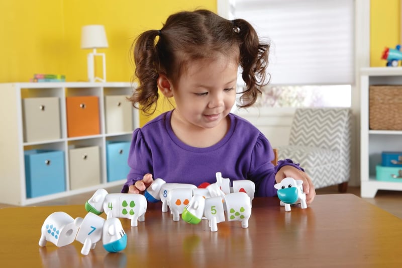 Counting Cows Toy Set for Toddlers - 20 Pieces, Develops Color Recognition