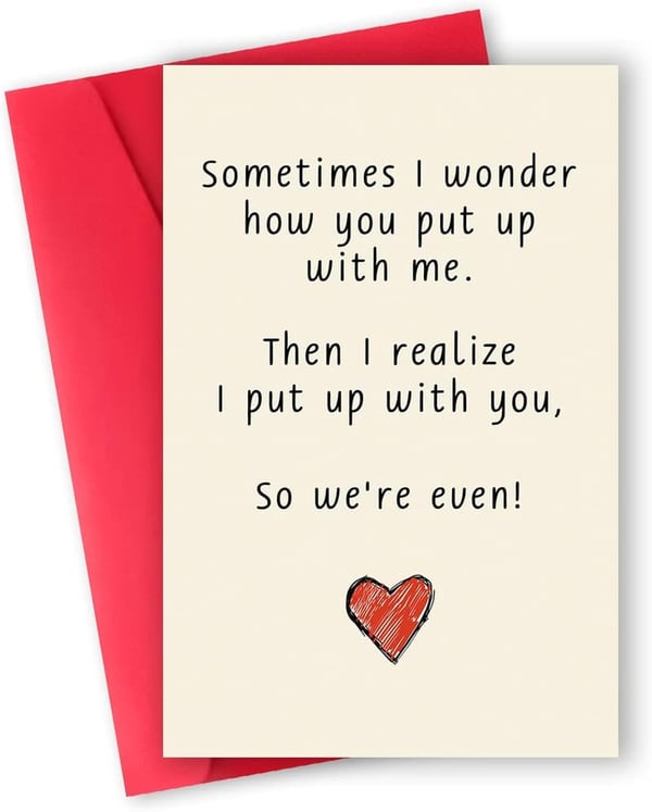 Funny Valentine's Day Card for Him - Perfect for Couples