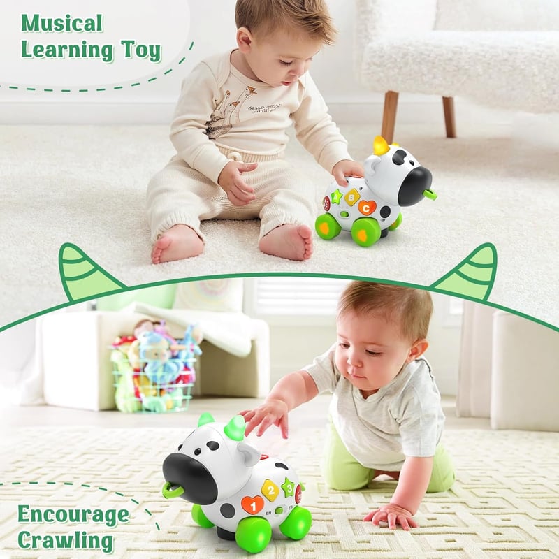 Bilingual Musical Cow Toy for 1-Year-Olds, Learning Gift