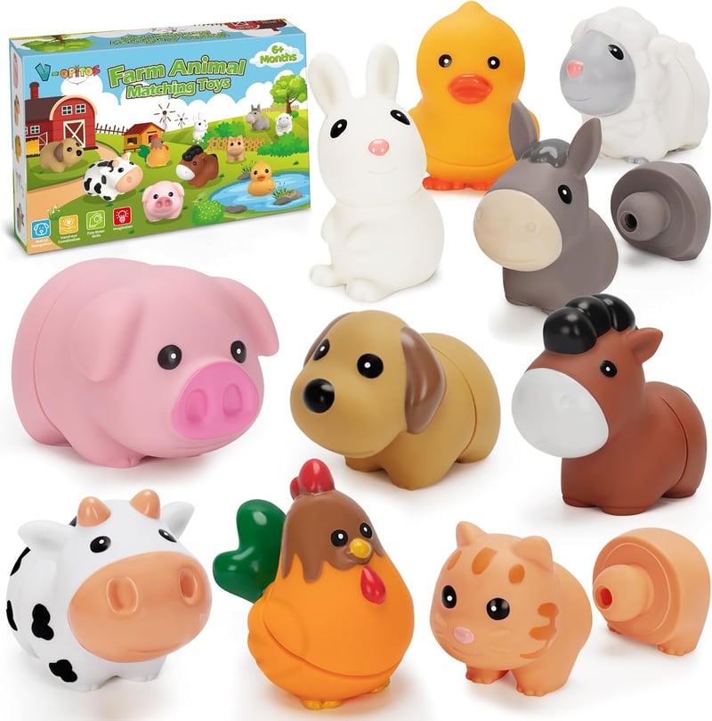 Montessori Farm Animal Matching Toys Set for Toddlers