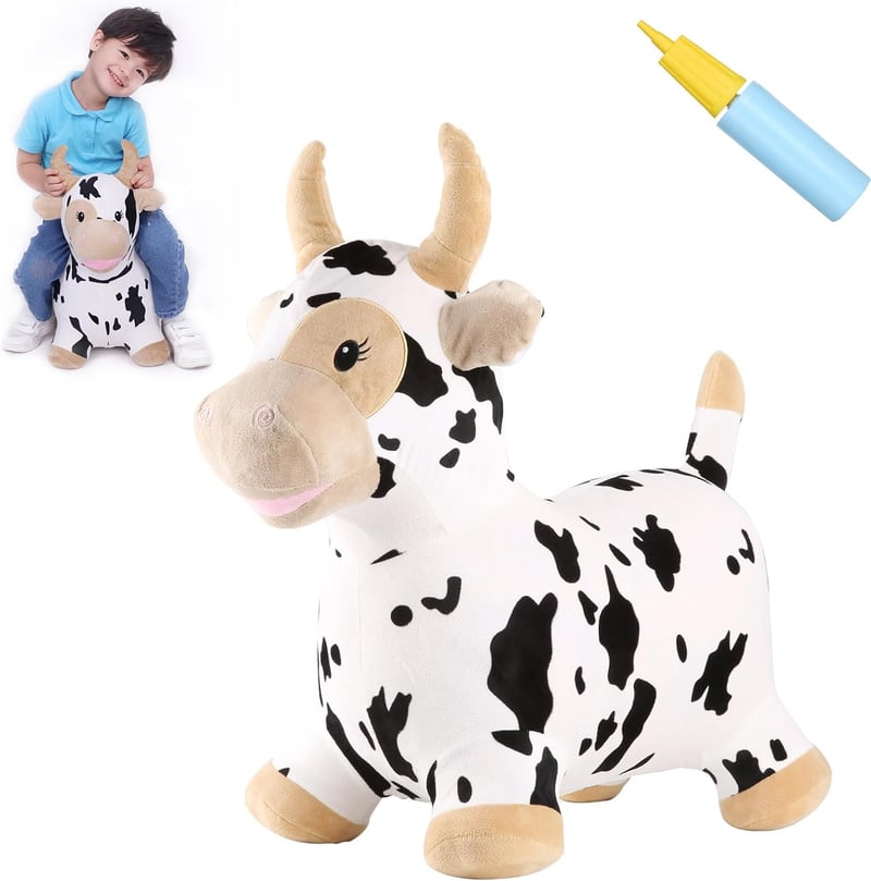 Cowboy Rodeo Birthday Party Bouncy Cow Toy for Toddlers