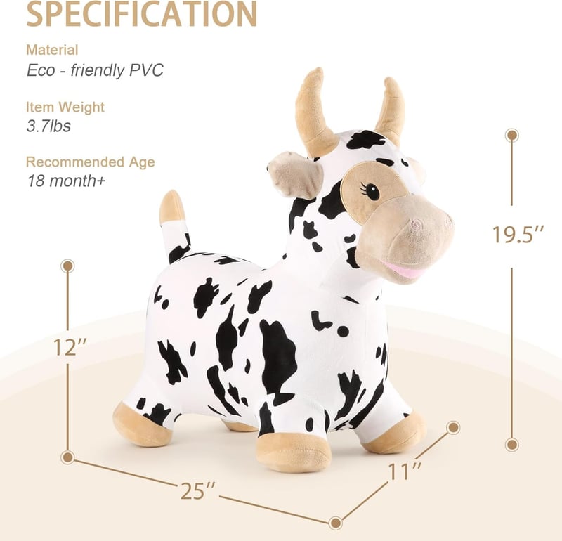 Cowboy Rodeo Birthday Party Bouncy Cow Toy for Toddlers