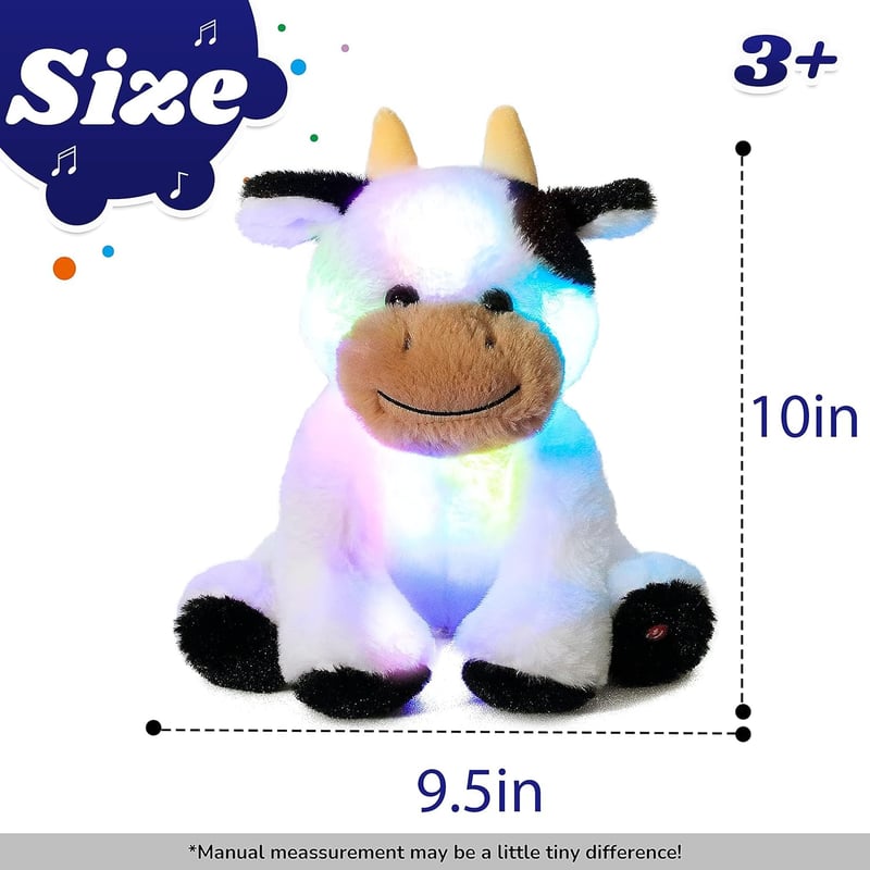 Soft Plush Cow Nightlight with Lullabies for Kids