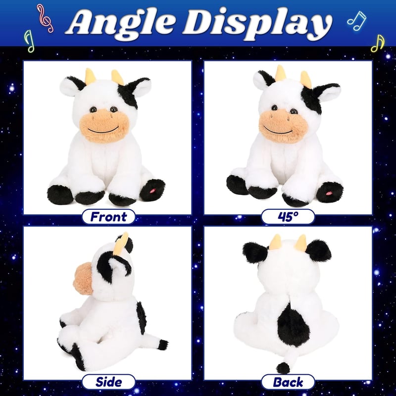 Soft Plush Cow Nightlight with Lullabies for Kids