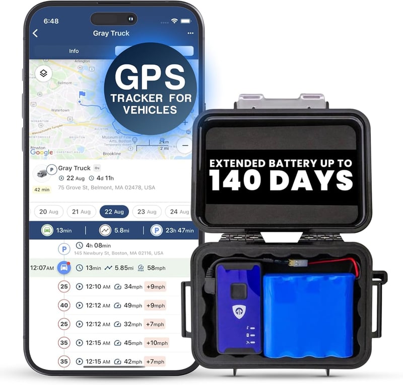 GPS Car Tracker - 140-Day Hidden Vehicle Tracker with Magnetic Case