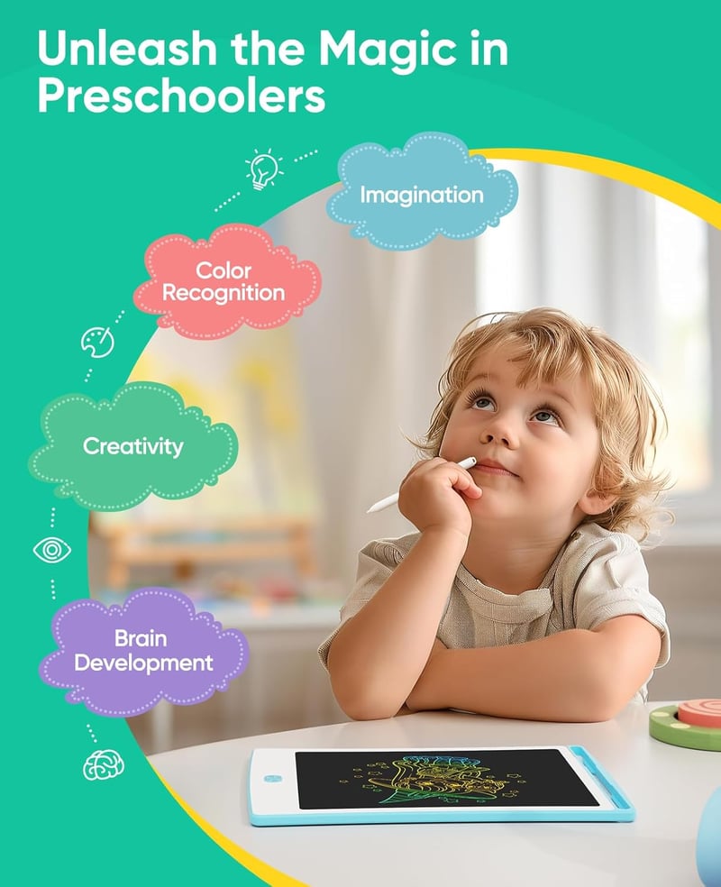 Toddler Drawing Tablet - 4 Pack Colorful 8.5 Inch Art Boards