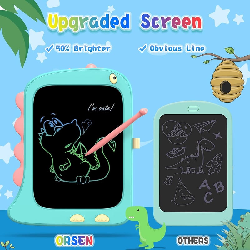 Dinosaur Doodle Board Tablet for Kids Ages 2-7