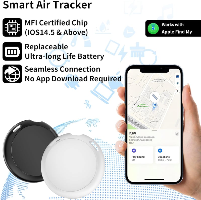 Mini GPS Tracker Tag for Vehicles - Real Time Tracking, No SIM Needed