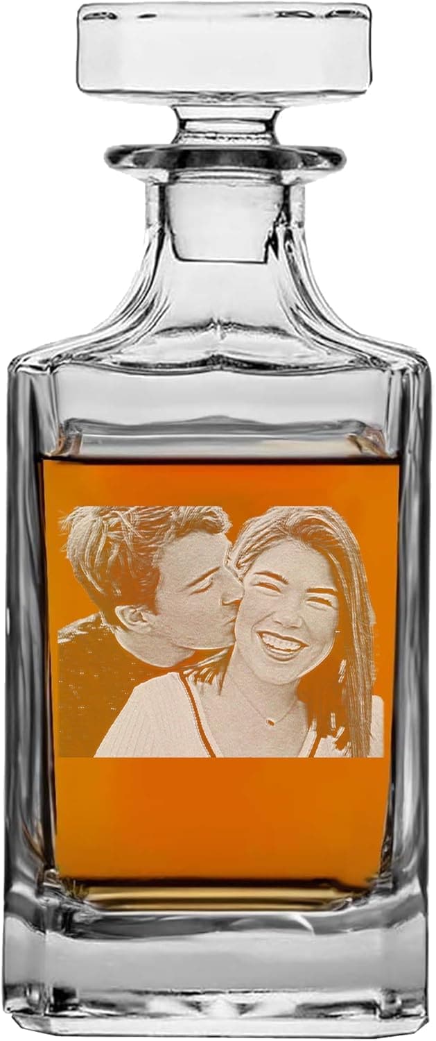 Personalized 25oz Etched Decanter – Custom Bourbon Gift for Men