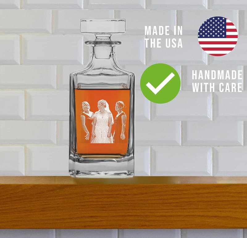 Personalized 25oz Etched Decanter – Custom Bourbon Gift for Men