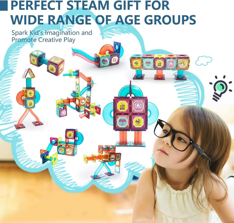 STEM Magnetic Building Blocks Set for Kids Ages 4-12
