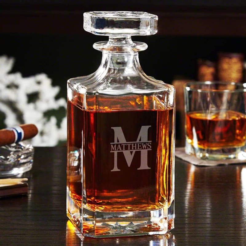 Luxury Personalized Whiskey Decanter for Bourbon & Scotch
