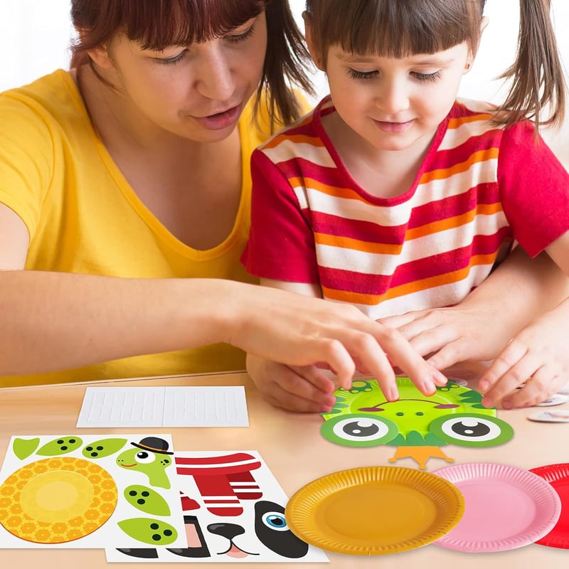 Kids' Animal Paper Plate Art Kit - 12 Pack DIY Crafts