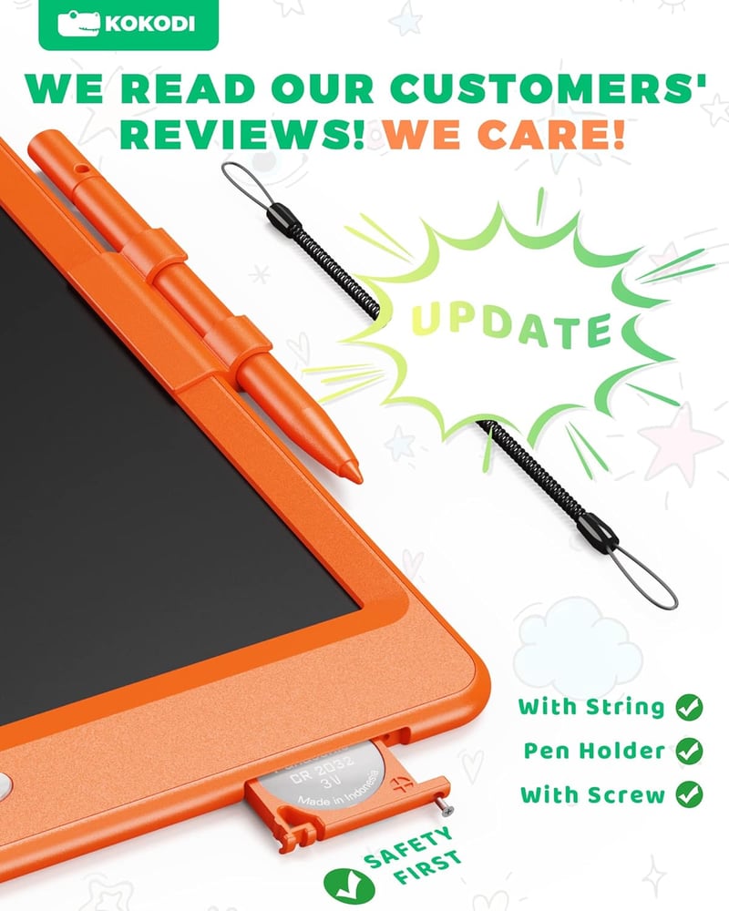 10-Inch LCD Writing Tablet - Colorful Doodle Board for Kids