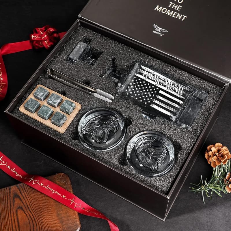 Engraved We The People Whiskey Decanter Set for Men