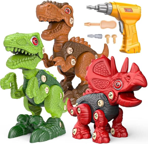 STEM Building Dinosaur Toy Set with Electric Drill for Kids