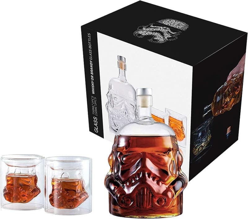 Whiskey Decanter Set with Glasses - 750ml Christmas Gift for Men