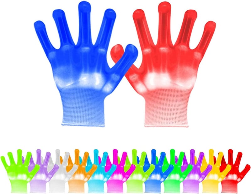 LED Flashing Gloves for Kids - 12 Colors, Ideal for Parties
