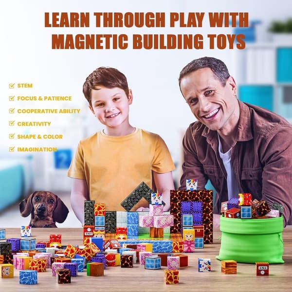 Magnetic Building Blocks Set - 120PCS STEM Toys for Kids 3+