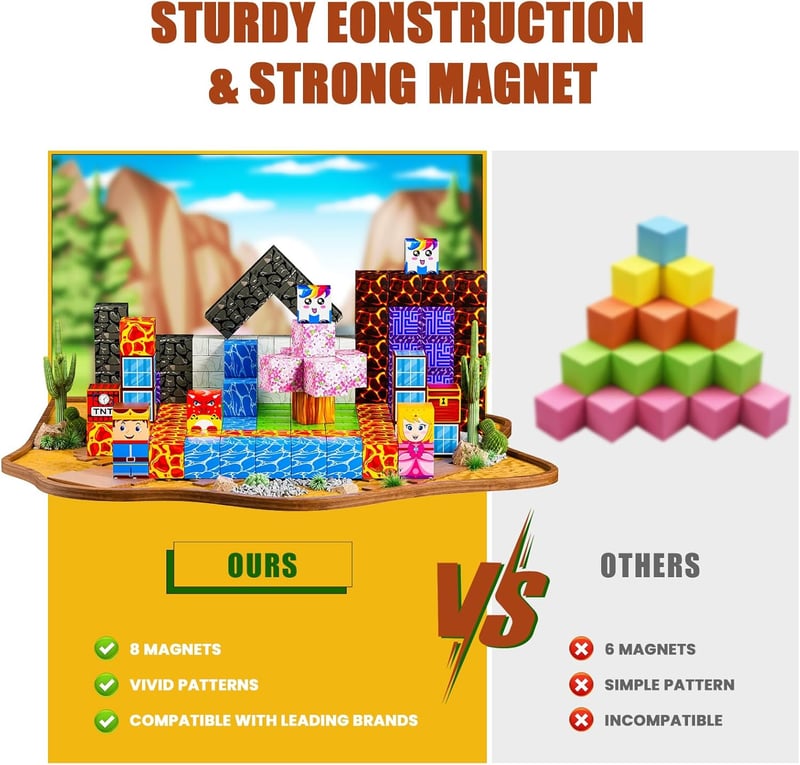 Magnetic Building Blocks Set - 120PCS STEM Toys for Kids 3+