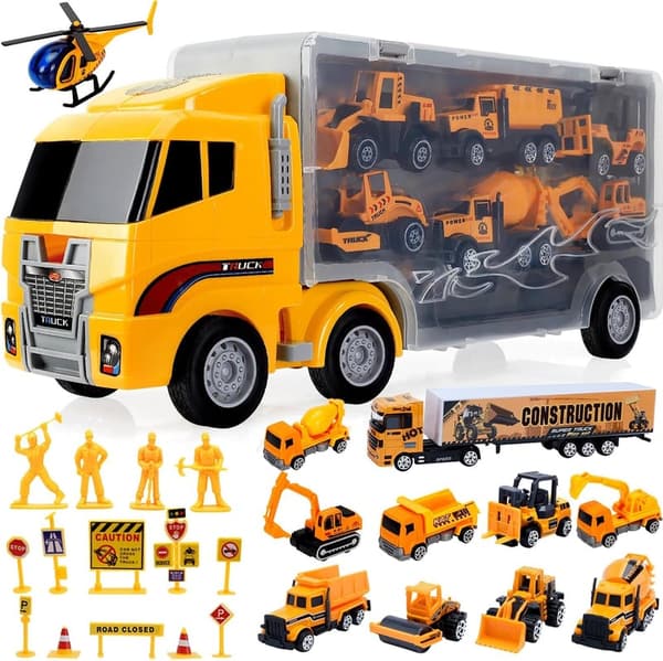Engineering Die-Cast Construction Cars - 13 Pcs Set for Boys 3-7