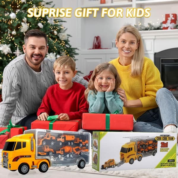 Engineering Die-Cast Construction Cars - 13 Pcs Set for Boys 3-7