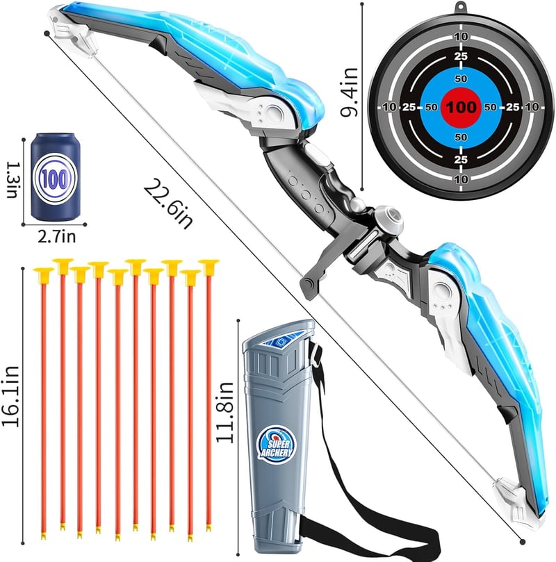 LED Bow and Arrow Set for Kids - Indoor & Outdoor Archery Toy
