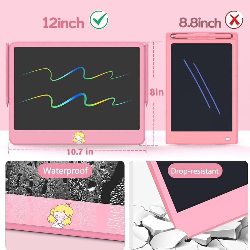 12-Inch LCD Writing Tablet - Erasable Doodle Board for Kids