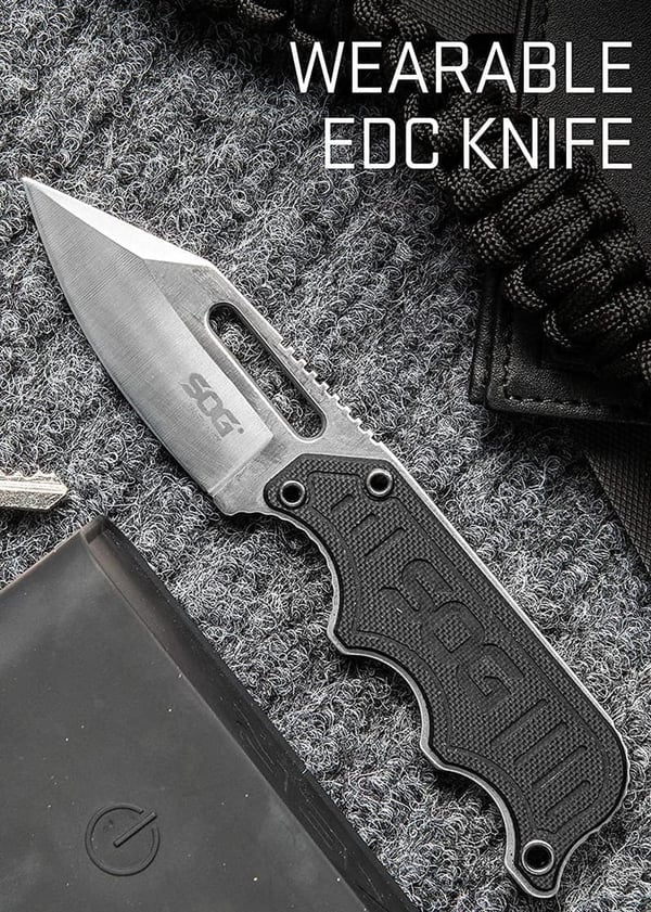 SOG Instinct EDC Fixed Blade Knife with Sheath, 2.3
