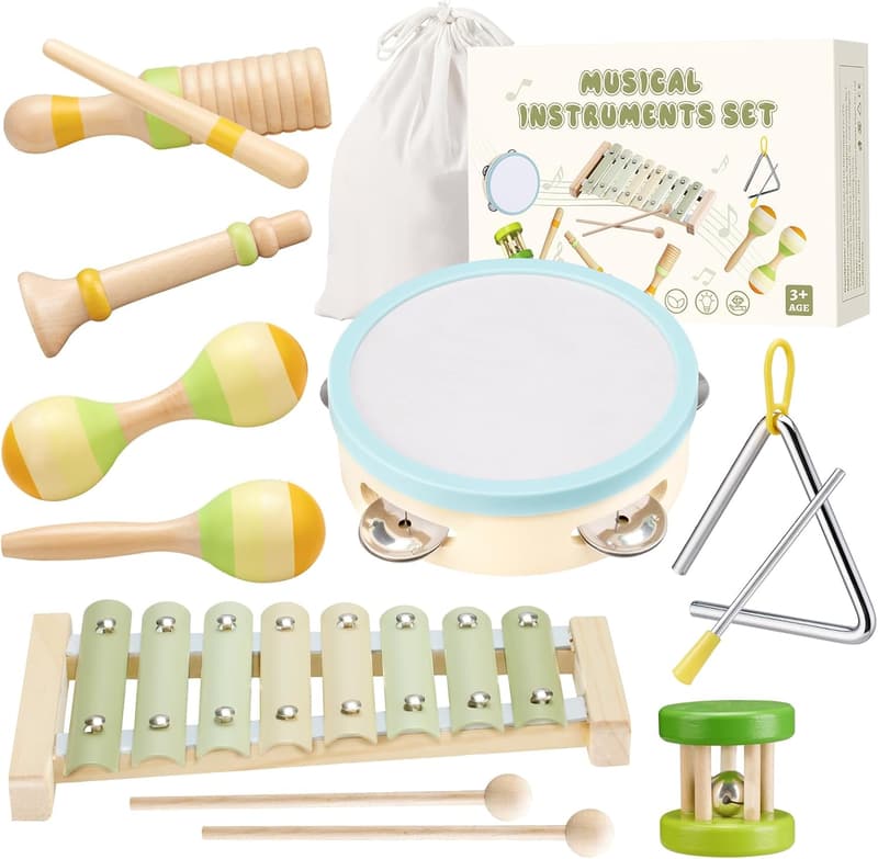 Montessori Wooden Xylophone for Toddlers 1-3, Preschool Gift