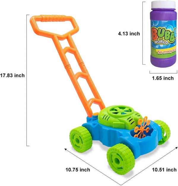 Outdoor Bubble Mower Toy for Toddlers Age 1-3, Birthday Gift