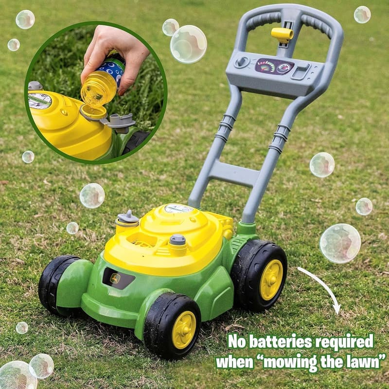 Toddler Bubble Lawn Mower Toy - Indoor/Outdoor Gardening, No Batteries, 2+