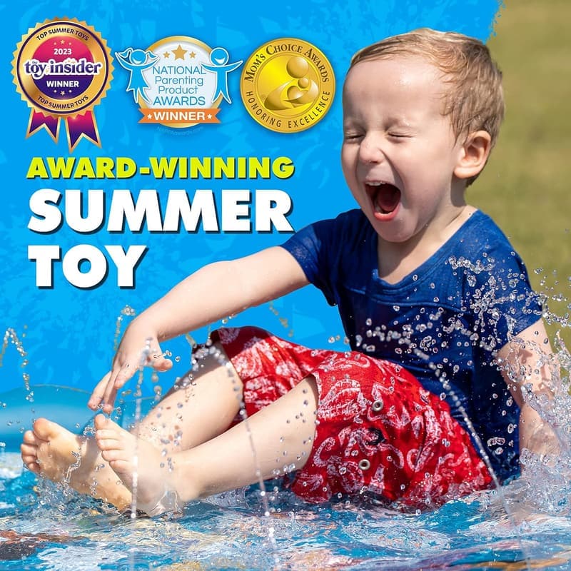 Toddler Splash Pad & Sprinkler for Outdoor Play – 60'' Water Mat