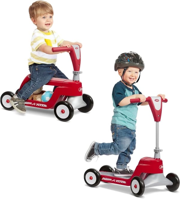 Toddler Scooter Ride-On Toy for Ages 1-4, Red