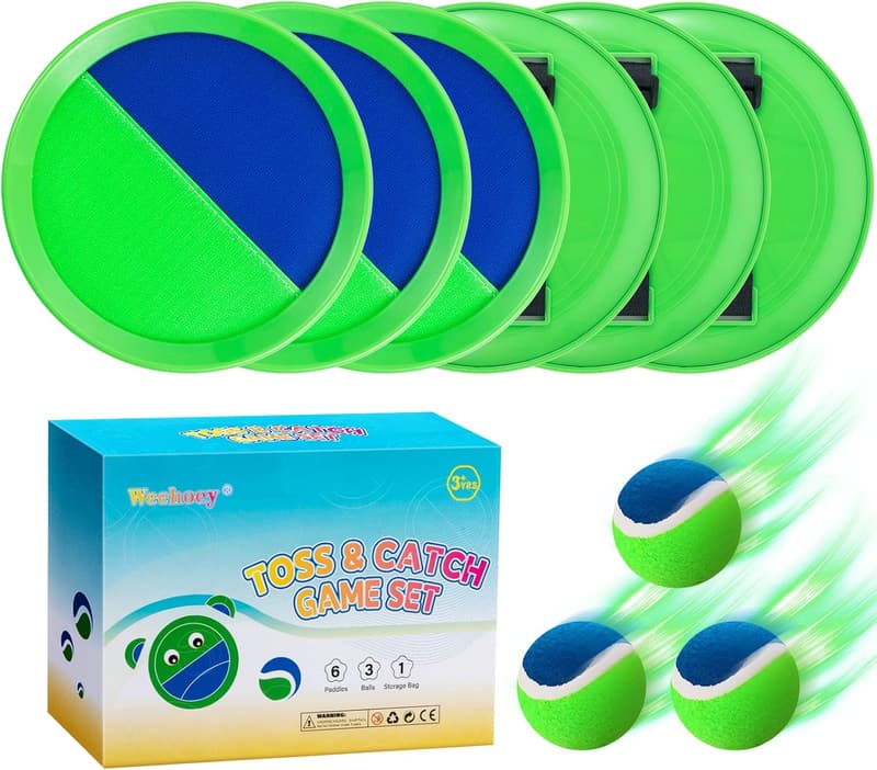 Outdoor Toss and Catch Ball Set for Kids, 9 Pieces
