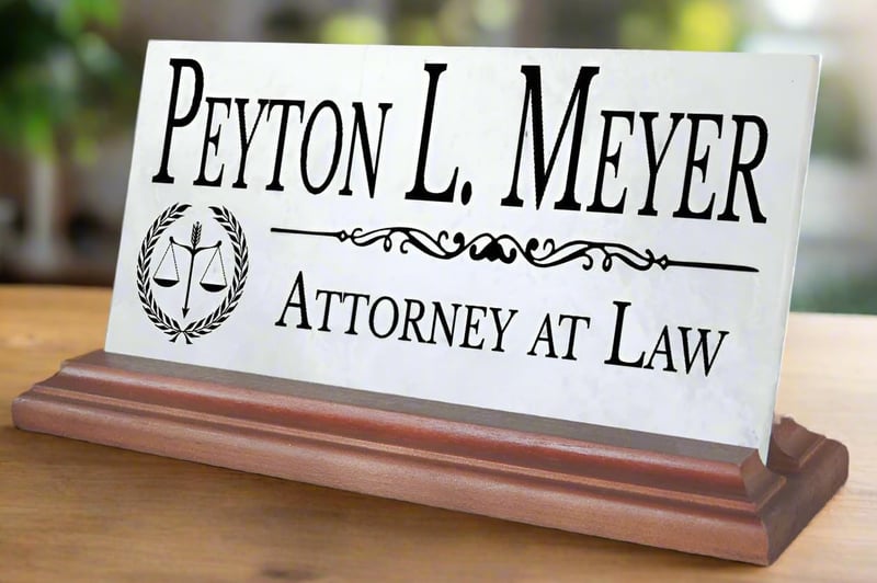 Personalized Marble Name Plate for Attorneys' Desk
