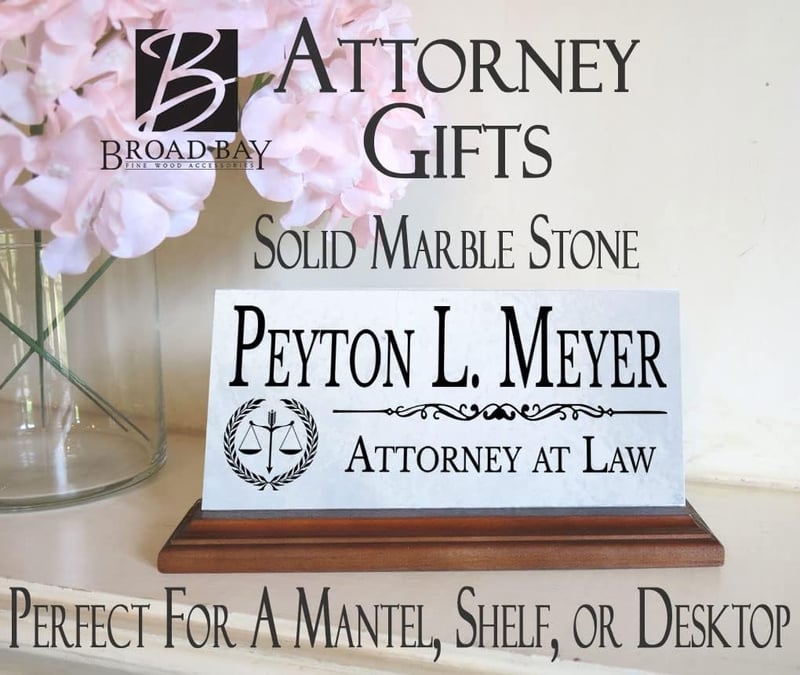 Personalized Marble Name Plate for Attorneys' Desk