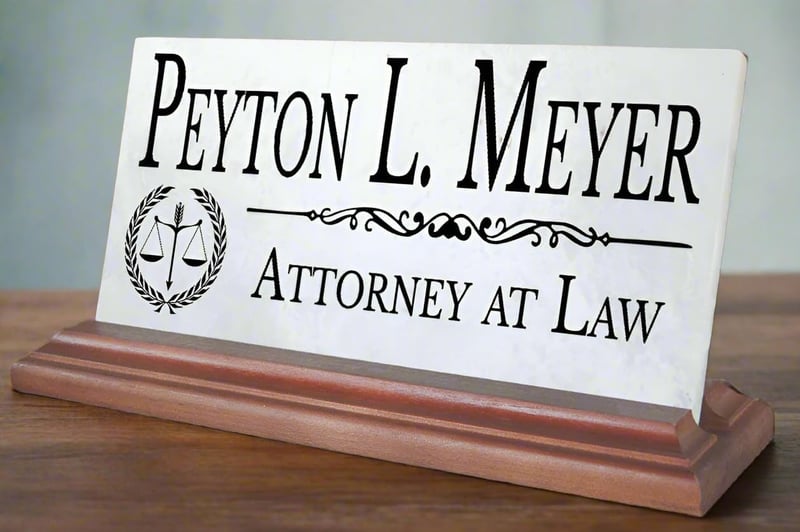 Personalized Marble Name Plate for Attorneys' Desk