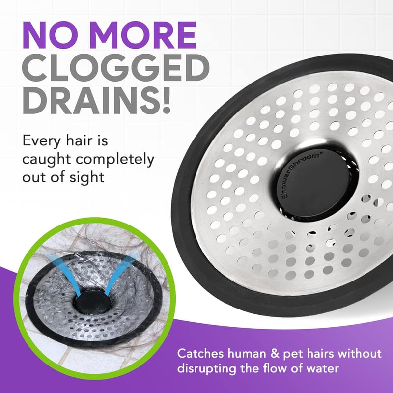 Ultra Shower Hair Catcher Drain Protector - Stainless Steel