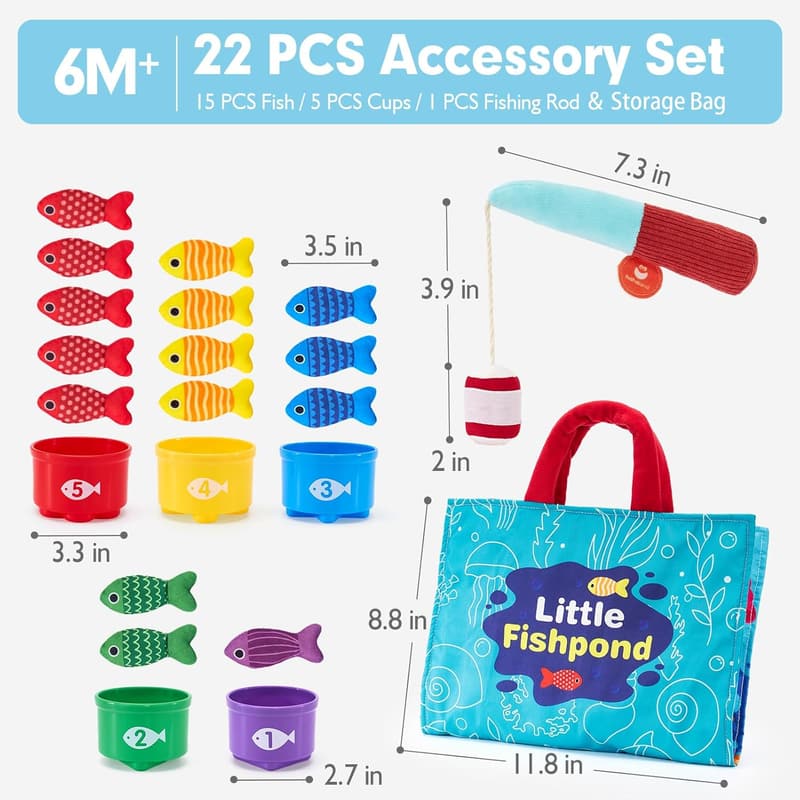 Toddler Fishing Game - 10-in-1 Montessori Toy for 1 Year Old
