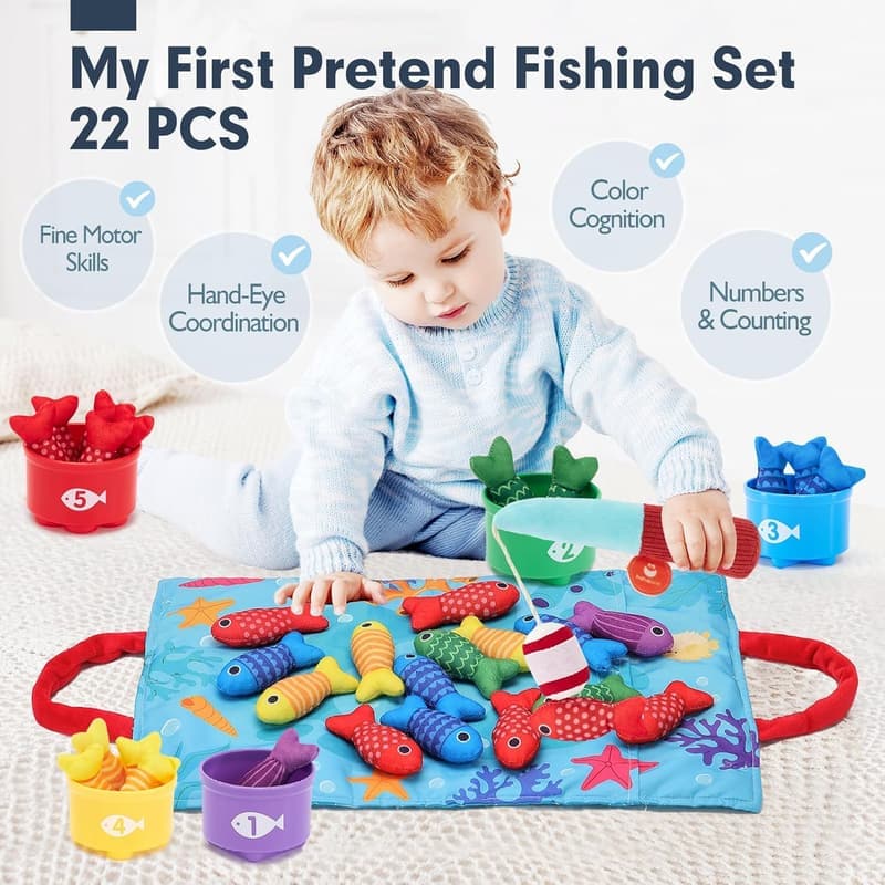 Toddler Fishing Game - 10-in-1 Montessori Toy for 1 Year Old