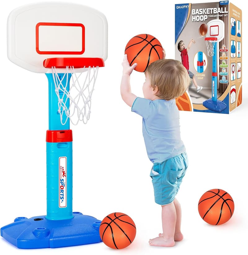 Adjustable Toddler Basketball Hoop with 3 Balls - Indoor/Outdoor Gift