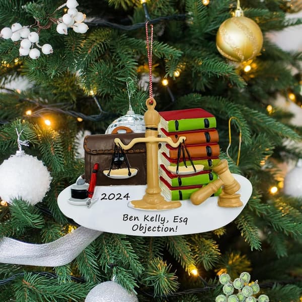 Custom Lawyer & Judge Ornament - Scales of Justice Design