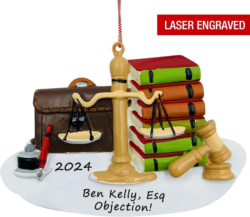 Custom Lawyer & Judge Ornament - Scales of Justice Design