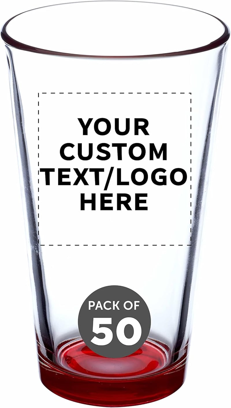 Personalized 16 oz. Custom Libbey Beer Glasses Set of 50