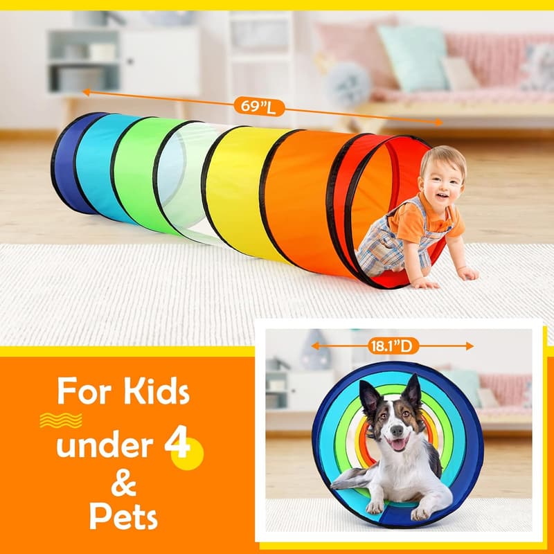 Colorful Kids Play Tunnel Tent for Indoor/Outdoor Fun